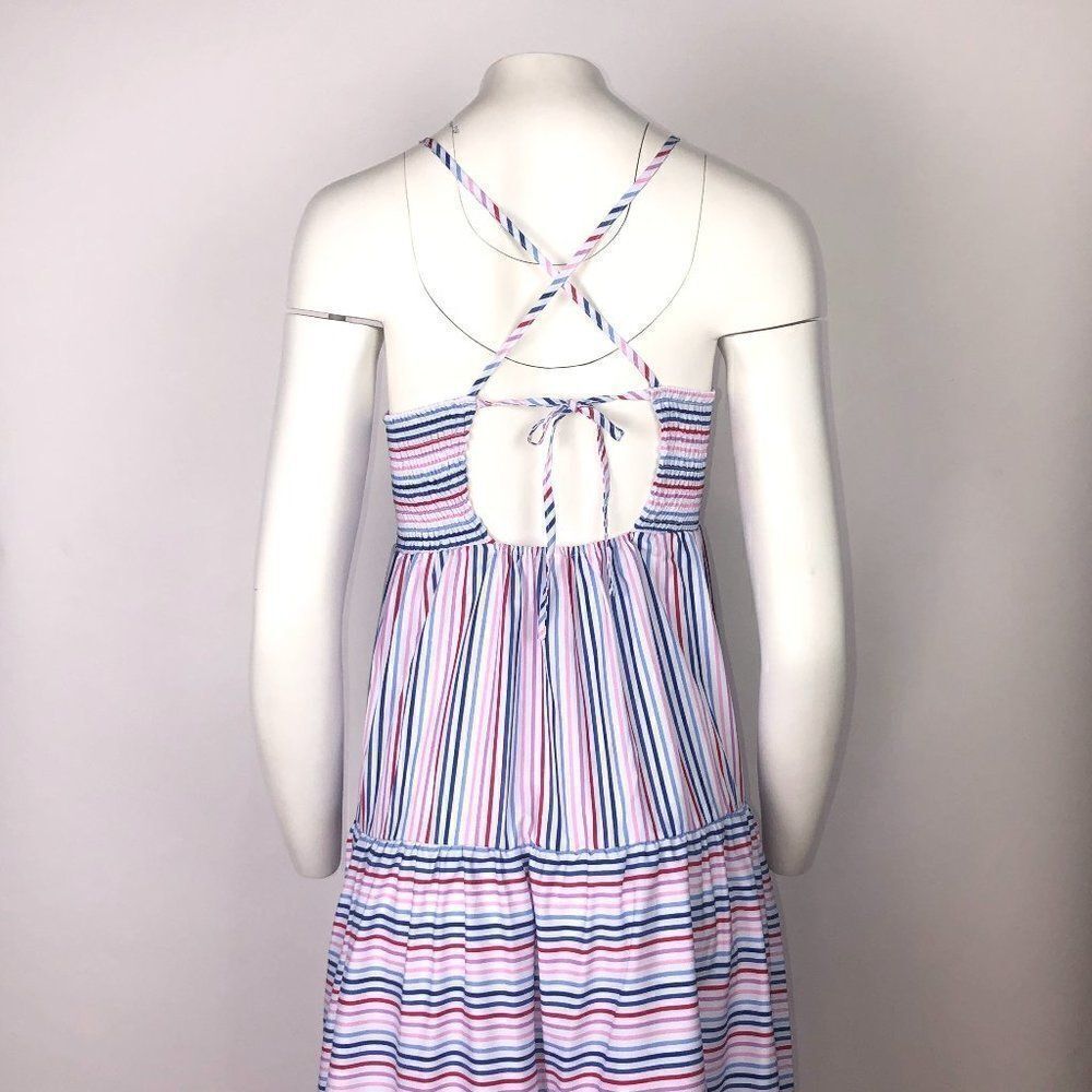 ZARA STRIPES MAXI DRESS HALTER - Picture 8 of 10